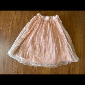 Tulle pearl skirt
